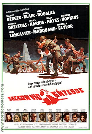 Segern vid Entebbe 1976 poster Helmut Berger Linda Blair Anthony Hopkins Marvin J Chomsky Flyg Hitta mer: Africa