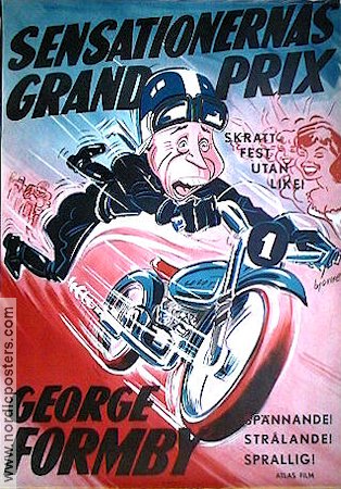 Sensationernas Grand Prix 1935 poster George Formby Motorcyklar