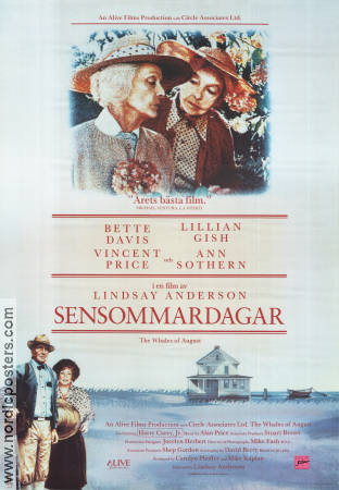 Sensommardagar 1988 poster Bette Davis Lilian Gish Lindsay Anderson