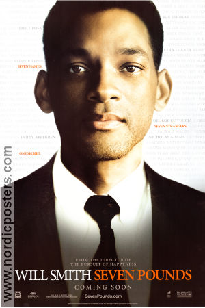 Seven Pounds 2008 poster Will Smith Rosario Dawson Woody Harrelson Gabriele Muccino