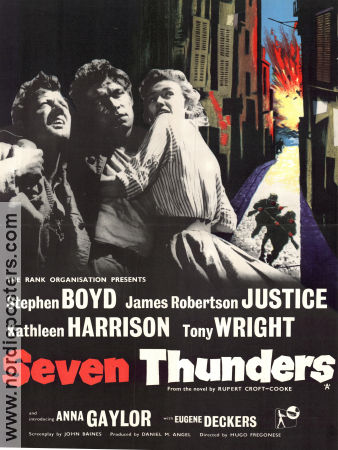 Seven Thunders 1957 poster Stephen Boyd James Robertson Justice Hugo Fregonese