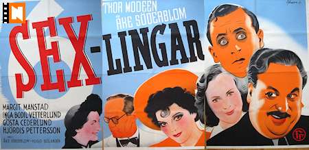 Sexlingar 1942 poster Thor Modéen Åke Söderblom Margit Manstad Hitta mer: Large poster Eric Rohman art