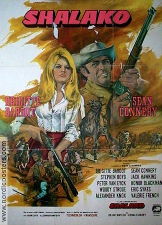 Shalako 1968 poster Sean Connery Brigitte Bardot Stephen Boyd Edward Dmytryk Berg