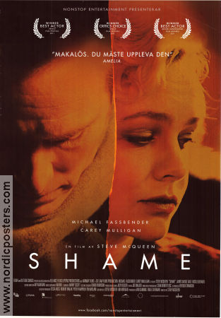 Shame 2011 poster Michael Fassbender Carey Mulligan James Badge Dale Steve McQueen