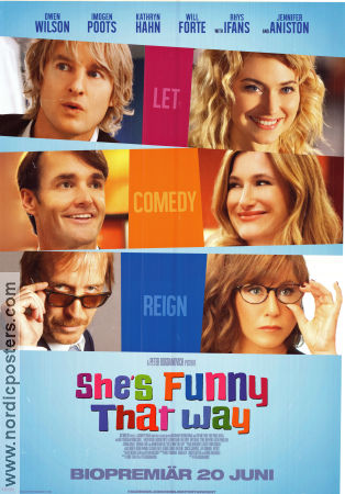 She´s Funny That Way 2014 poster Imogen Poots Owen Wilson Jennifer Aniston Peter Bogdanovich