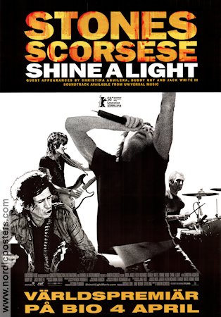 Shine a Light 2008 poster Rolling Stones Mick Jagger Keith Richards Charlie Watts Ronnie Wood Martin Scorsese Rock och pop Dokumentärer