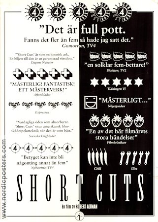 Short Cuts 1993 poster Andie MacDowell Jack Lemmon Tom Waits Robert Altman