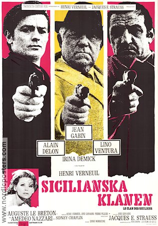 Sicilianska klanen 1970 poster Alain Delon Jean Gabin Irina Demick