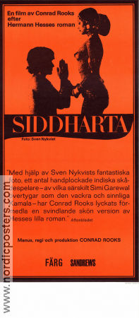 Siddharta 1972 poster Shashi Kapoor Simi Garewal Romesh Sharma Conrad Rooks Filmen från: India