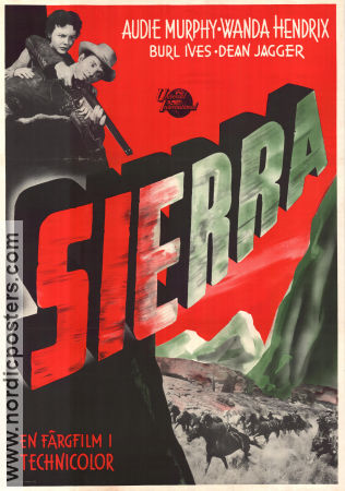 Sierra 1950 poster Audie Murphy Wanda Hendrix Burl Ives Alfred E Green Berg