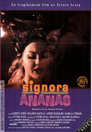 Signora Ananas 1995 poster Rolando Ravello Alberto Sordi Isabella Ferrari Ettore Scola