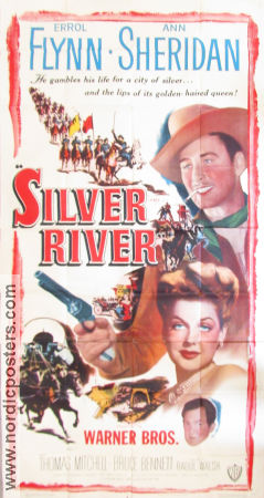 Silver River 1948 poster Errol Flynn Ann Sheridan Thomas Mitchell Raoul Walsh