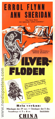 Silverfloden 1948 poster Errol Flynn Ann Sheridan Thomas Mitchell Raoul Walsh