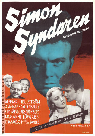 Simon syndaren 1954 poster Ann-Marie Gyllenspetz Stig Järrel Sven-Eric Gamble Gunnar Hellström