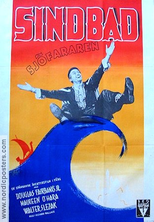 Sinbad sjöfararen 1947 poster Douglas Fairbanks Jr Maureen O´Hara Äventyr matinée