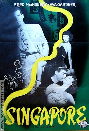 Singapore 1947 poster Fred MacMurray Ava Gardner Asien