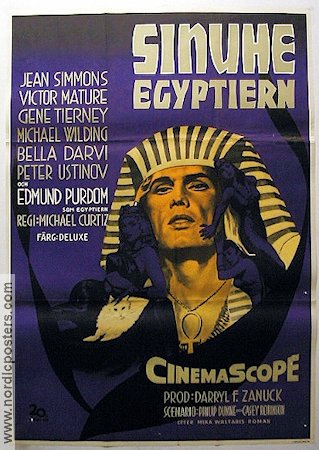 Sinuhe egyptiern 1954 poster Edmund Purdom Jean Simmons Michael Curtiz Svärd och sandal