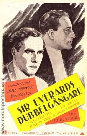 Sir Everards dubbelgångare 1921 poster James Kirkwood Ann Forrest Winter Hall George Melford Eric Rohman art