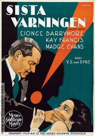 Sista varningen 1931 poster Lionel Barrymore Kay Francis