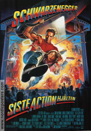 Siste actionhjälten 1993 poster Arnold Schwarzenegger F Murray Abraham Sharon Stone John McTiernan