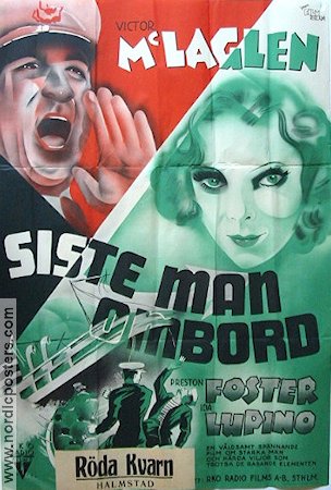 Siste man ombord 1937 poster Victor McLaglen Ida Lupino Skepp och båtar