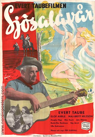 Sjösalavår 1949 poster Evert Taube Elof Ahrle Stig Järrel Maj-Britt Nilsson Instrument Konstaffischer