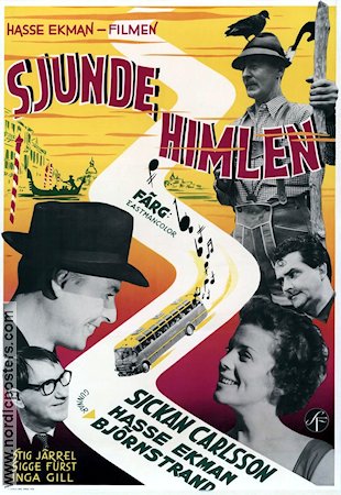 Sjunde himlen 1956 poster Sickan Carlsson Gunnar Björnstrand Hasse Ekman Resor