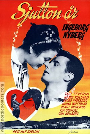 Sjutton år 1957 poster Ingeborg Nyberg Tage Severin Randi Kolstad Alf Kjellin Hästar Romantik