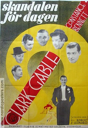 Skandalen för dagen 1935 poster Clark Gable Constance Bennett