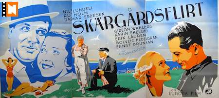 Skärgårdsflirt 1935 poster Nils Lundell Rut Holm Gideon Wahlberg Dagmar Ebbesen Eric Rohman art Skärgård