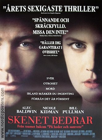 Skenet bedrar 1993 poster Alec Baldwin Nicole Kidman Bill Pullman Harold Becker