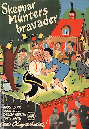 Skeppar Munters bravader 1950 poster Adolf Jahr Povel Ramel John Botvid Dagmar Ebbesen Åke Ohberg Dans