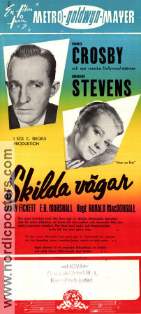 Skilda vägar 1957 poster Bing Crosby Inger Stevens Mary Fickett Ranald MacDougall