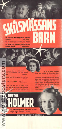 Skilsmässans barn 1939 poster Grethe Holmer Mathilde Nielsen Johannes Meyer Benjamin Christensen Danmark