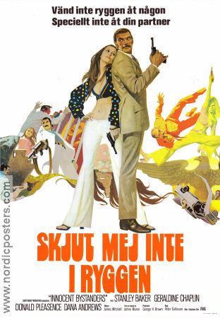 Skjut mej inte i ryggen 1972 poster Stanley Baker Geraldine Chaplin Donald Pleasence Peter Collinson Sport