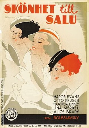 Skönhet till salu 1933 poster Madge Evans Florine McKinney Una Merkel