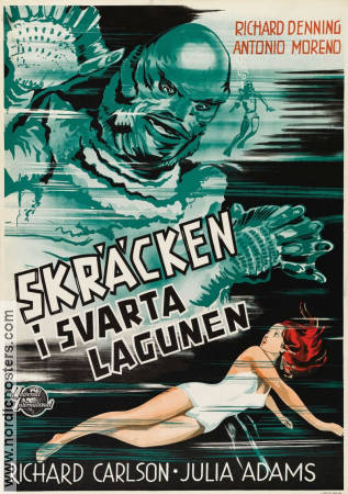 Skräcken i svarta lagunen 1954 poster Richard Carlson Julia Adams