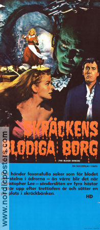 Skräckens blodiga borg 1967 poster Christopher Lee Lex Barker Karin Dor Harald Reinl Text: Edgar Allan Poe