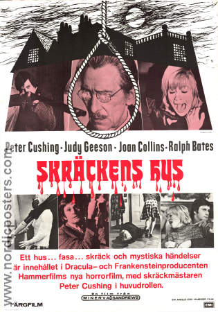 Skräckens hus 1972 poster Peter Cushing Joan Collins Filmbolag: Hammer Films