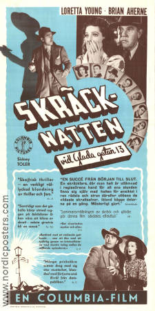 Skräcknatten vid Glada gatan 13 1942 poster Loretta Young Brian Aherne