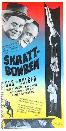 Skrattbomben 1954 poster Gus och Holger Gus Dahlström Holger Höglund Karl-Arne Holmsten Börje Larsson