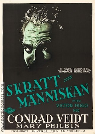 Skrattmänniskan 1928 poster Conrad Veidt Text: Victor Hugo