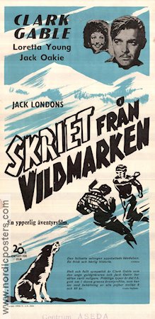 Skriet från vildmarken 1935 poster Clark Gable Loretta Young Text: Jack London Berg