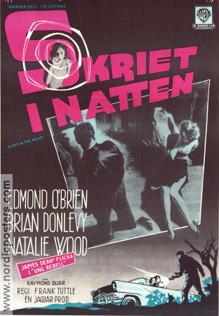 Skriet i natten 1956 poster Edmond O´Brien Brian Donlevy Natalie Wood Frank Tuttle Film Noir