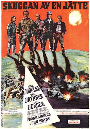 Skuggan av en jätte 1966 poster Kirk Douglas John Wayne Frank Sinatra Yul Brynner Senta Berger Melville Shavelson Krig