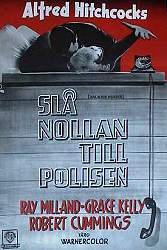 Slå nollan till polisen 1954 poster Ray Milland Grace Kelly Robert Cummings Alfred Hitchcock Poliser