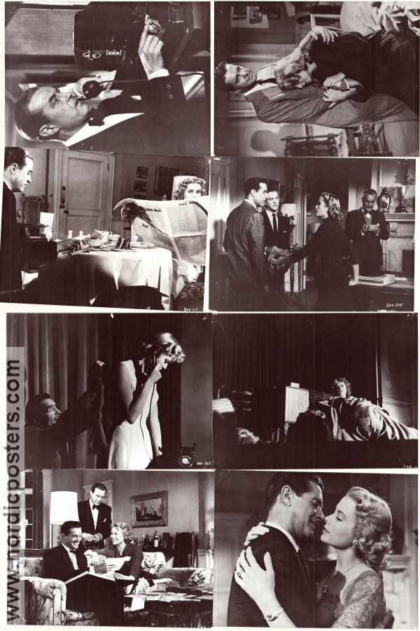 Slå nollan till polisen 1954 filmfotos Ray Milland Grace Kelly Robert Cummings Alfred Hitchcock