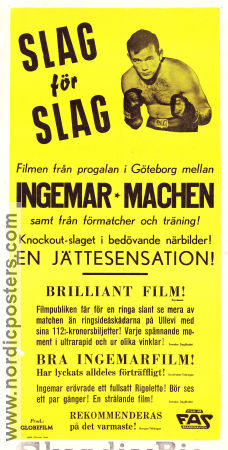 Slag för slag 1958 poster Ingemar Johansson Eddie Machen Per Gunvall Boxning