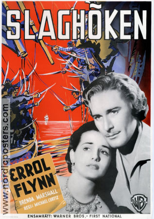 Slaghöken 1940 poster Errol Flynn Brenda Marshall Claude Rains Michael Curtiz Äventyr matinée