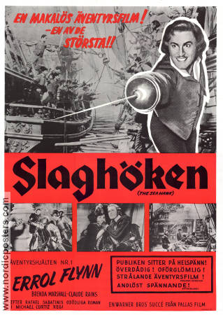 Slaghöken 1940 poster Errol Flynn Michael Curtiz